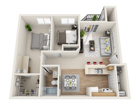 Arbor Crossing 2x1 B Floor Plan